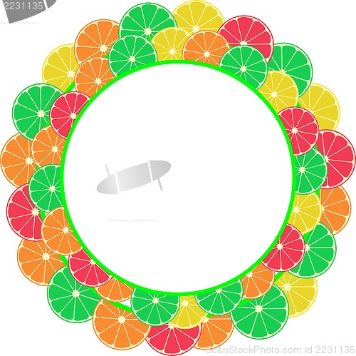 Image of Blank paper poster with ripe fruits