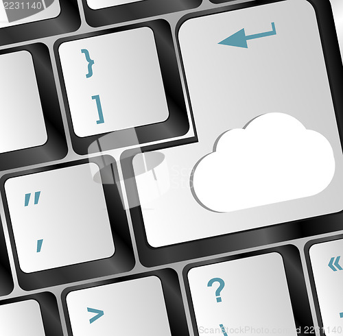 Image of Cloud computing concept on computer keyboard