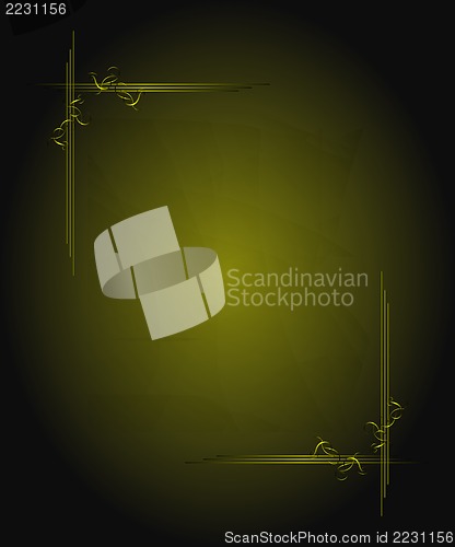 Image of elegant green gold background pattern