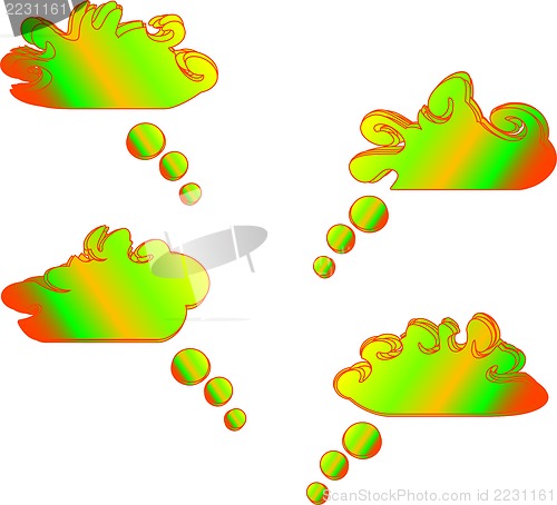 Image of design set of clouds in the sky