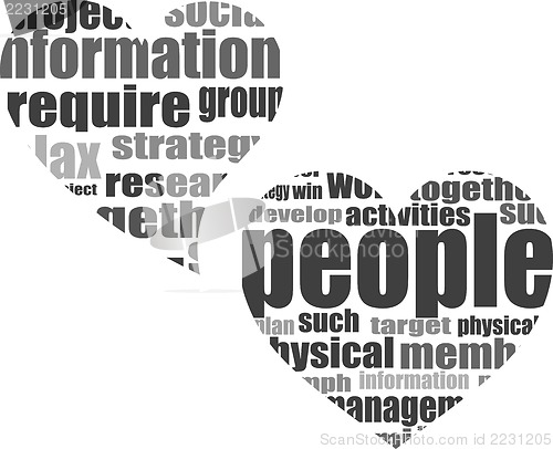 Image of Info text graphic Listen with your heart in word cloud isolated in white background