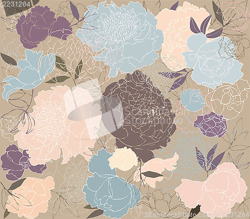 Image of Seamless background from a flowers ornament, fashionable modern 