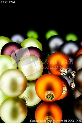 Image of christmas decoration in mixed colours