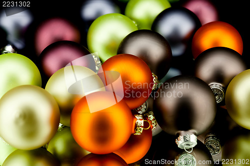 Image of christmas decoration in mixed colours