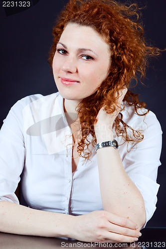 Image of attractive young redhead woman portrait