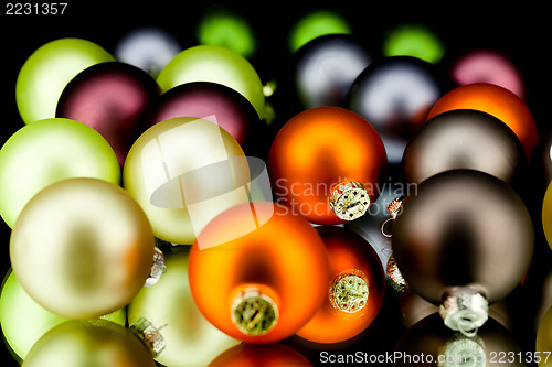 Image of christmas decoration in mixed colours