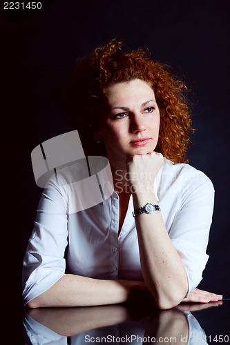 Image of attractive young redhead woman portrait