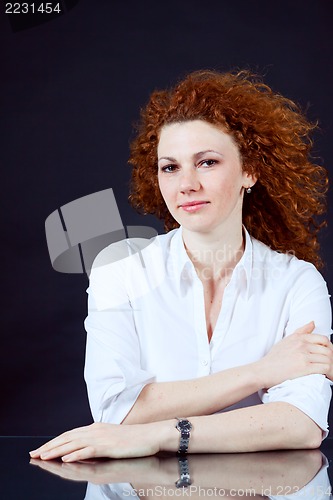 Image of attractive young redhead woman portrait