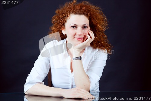 Image of attractive young redhead woman portrait