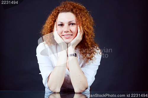 Image of attractive young redhead woman portrait