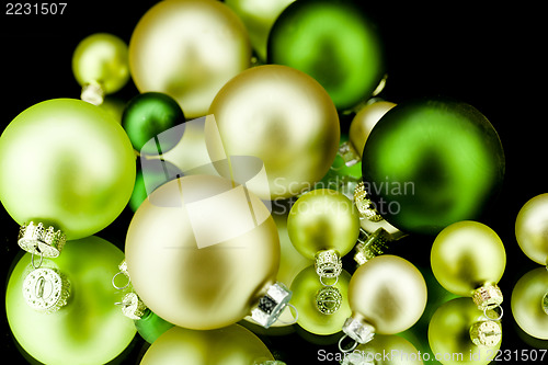 Image of christmas decoration in green lime and champagner