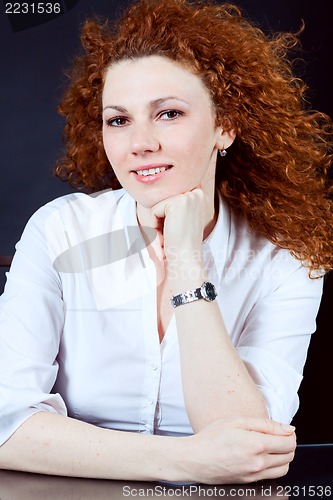 Image of attractive young redhead woman portrait