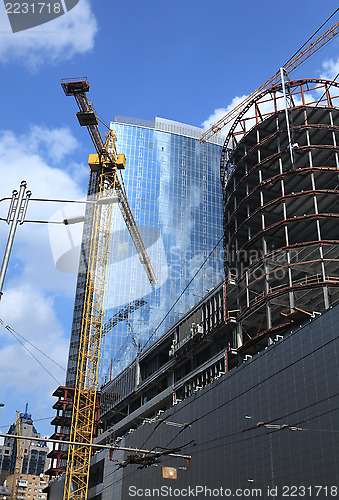 Image of construction of modern skyscrapers