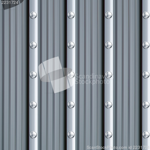 Image of gray metal texture with silver rivets