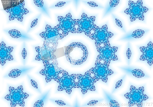 Image of Abstract blue pattern on white