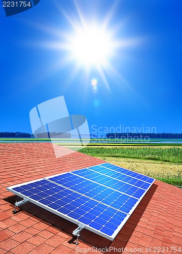 Image of solar-cell array on roof