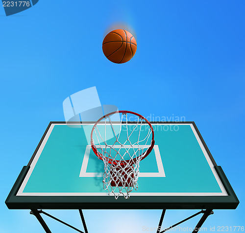 Image of basketball hoop and ball