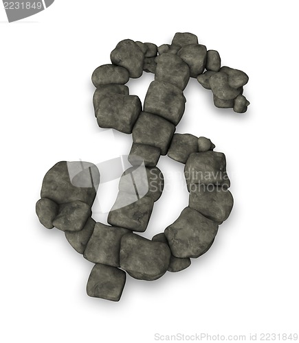 Image of pebbles dollar symbol