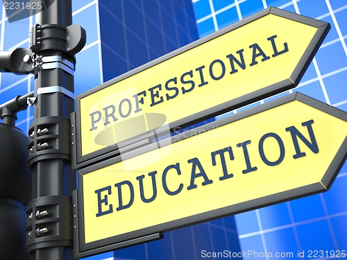 Image of "Professional Education" Roadsign.