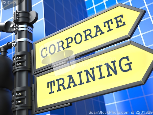 Image of Education Concept. Corporate Training Roadsign.