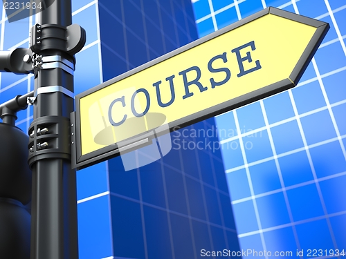 Image of Education Concept. Course Roadsign.