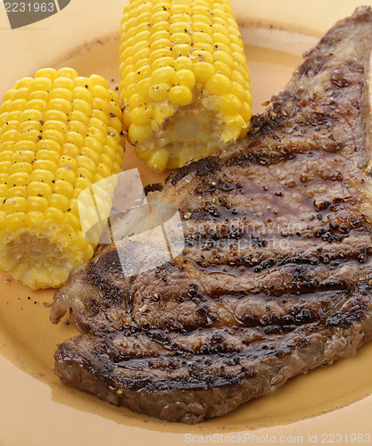 Image of Rib Eye Steak With Corn 