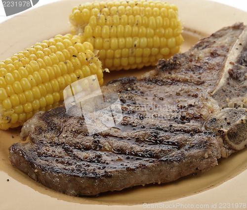 Image of Rib Eye Steak With Corn