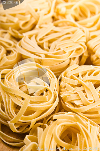 Image of Raw tagliatelle close-up background