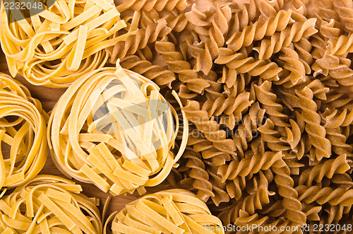 Image of set of different pasta, close-up 