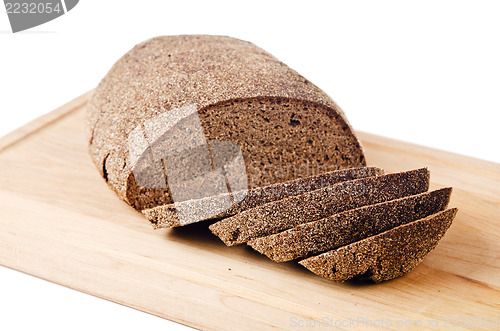 Image of Black homemade bread, isolated on white 