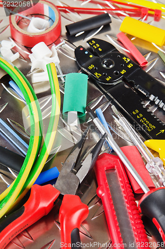 Image of Tooling of the electrician, close up