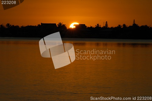 Image of sunset water coast line