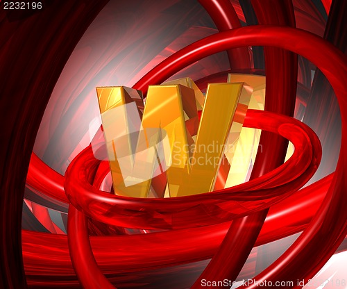 Image of letter w in abstract space