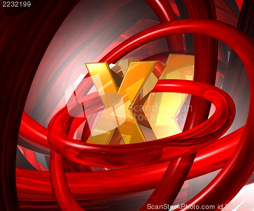 Image of letter x in abstract space