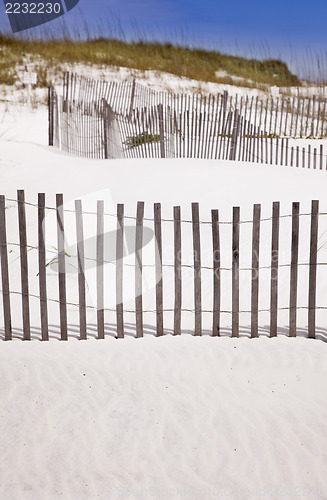 Image of Sand Dunes and Fence at the Beach