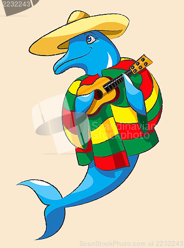 Image of Dolphin and guitar