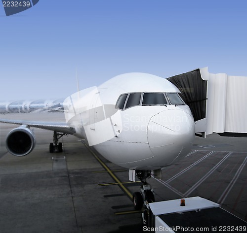 Image of plane parked in airport