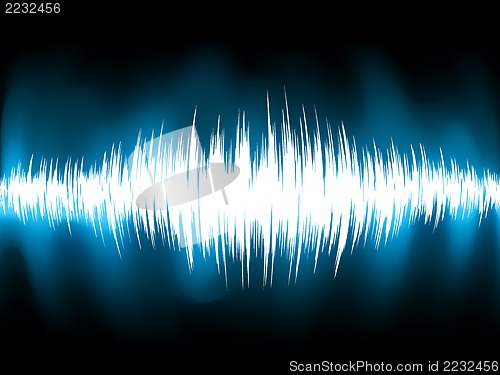 Image of Sound waves oscillating on black background. EPS 8