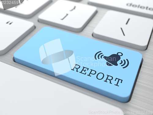 Image of Business Concept - The Blue Report Button.