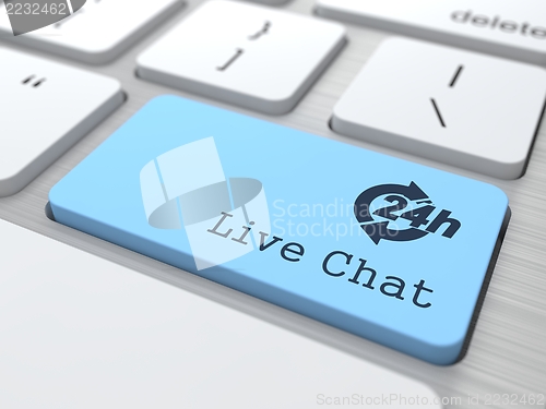 Image of Service Concept - The Blue Live Chat Button.