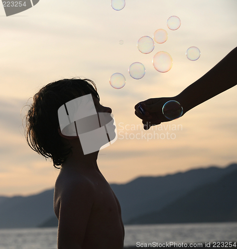 Image of Boy with bubbles