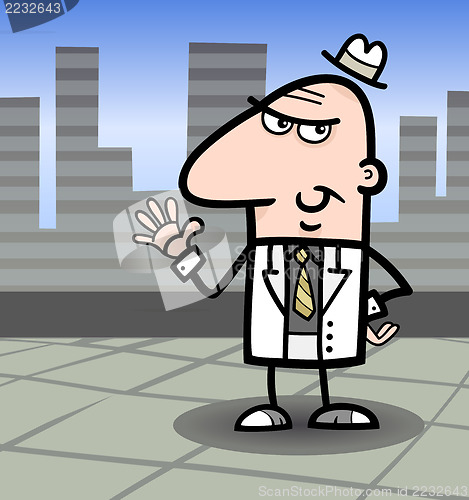 Image of businessman in suit cartoon illustration