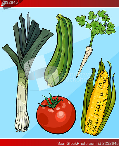 Image of vegetables set cartoon illustration