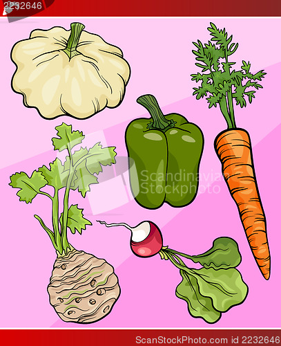 Image of vegetables set cartoon illustration