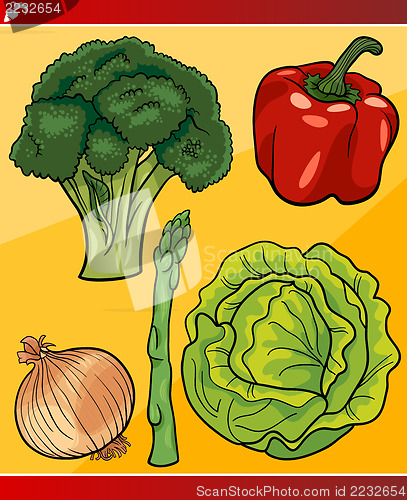 Image of vegetables set cartoon illustration