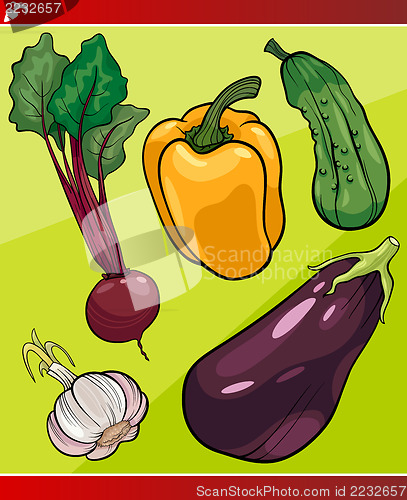 Image of vegetables set cartoon illustration