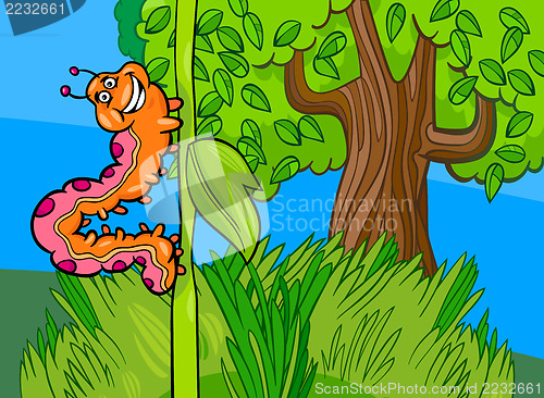 Image of caterpillar insect cartoon illustration