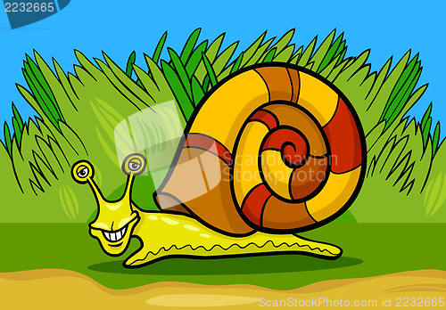 Image of snail mollusk cartoon illustration