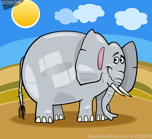 Image of african elephant cartoon illustration