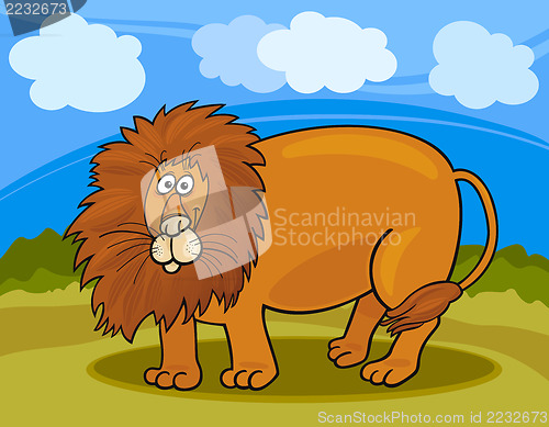 Image of wild lion cartoon illustration